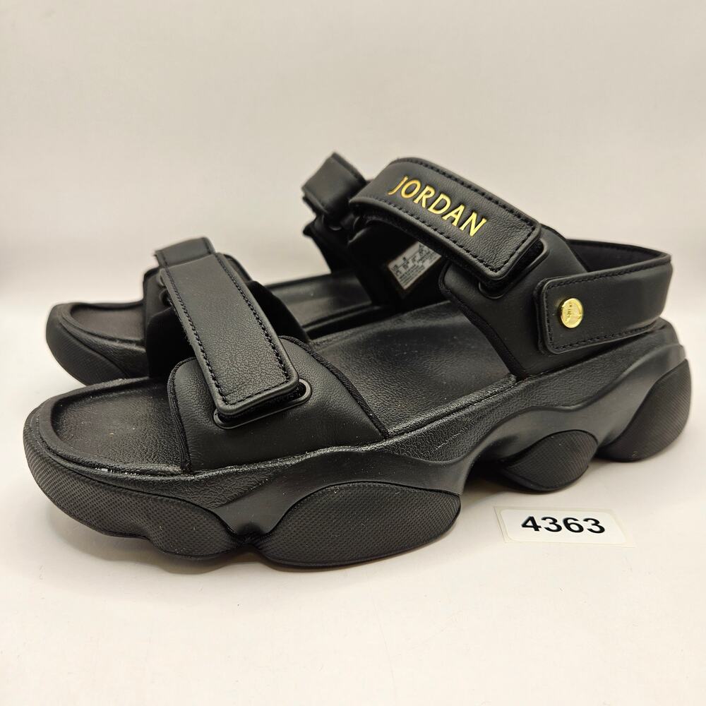 JORDAN WOMEN'S 8 DEJA SANDALS FN5036-001 BLACK METALLIC GOLD